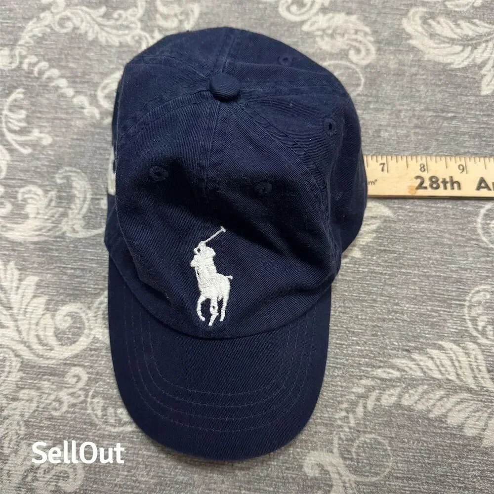 Polo Ralph Lauren Navy Big Pony #3 Adjustable Baseball Golf Hat Toddler 2T - 4T